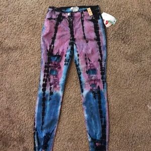 Vibrant Jeans multi color distressed skinnies